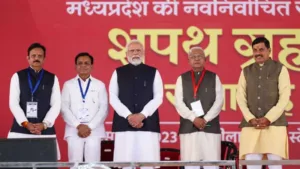 MP CM Oath Ceremony: Mohan Yadav took oath as Chief Minister of Madhya Pradesh, Jagdish Deora and Rajendra Shukla became Deputy CMs