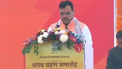 भजन लाल शर्मा ने ली राजस्थान के मुख्यमंत्री पद की शपथ, पीएम मोदी - शाह समेत कई केंद्रीय मंत्री रहे मौजूद 1 Bhajan Lal Sharma took oath as the Chief Minister of Rajasthan
